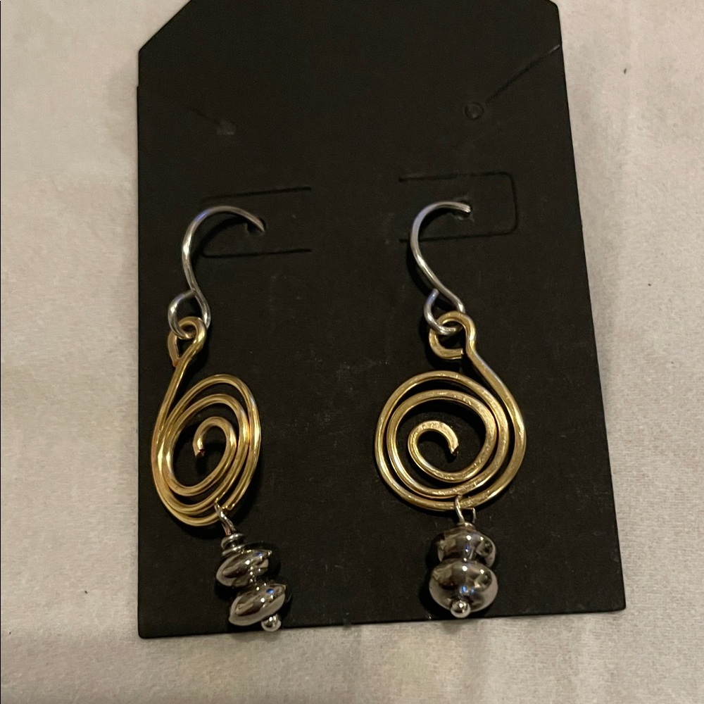 Elegant Gold and Silver Swirl Earrings